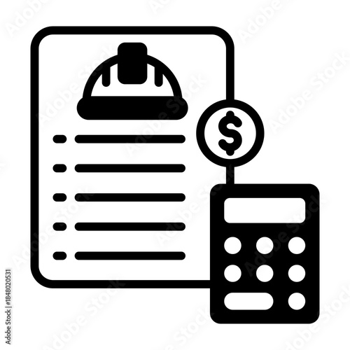Budget Estimate Icon Mixed Style Vector Illustration
