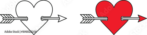 Heart with arrow through it symbolizing love