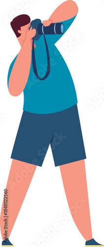 Man holding camera taking a picture