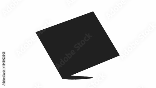 Abstract black shape with shadow on white background