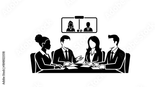 Diverse business team in a video conference meeting