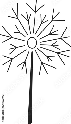 Dandelion puffball blowing wish seeds illustration