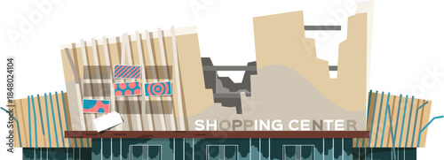 Modern shopping center building design creating retail experience