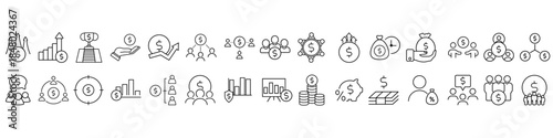 Profitable business icon vector set. Business Illustration sign collection. Business team symbol or logo.