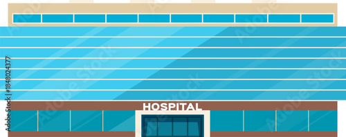 Modern hospital building exterior providing healthcare services