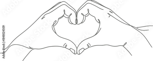 Hand gesture forming a heart shape