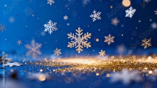 christmas tree and snowflakes