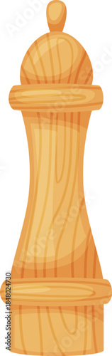 Wooden chess rook piece representing strategy classic game