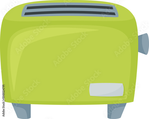 Green toaster preparing breakfast kitchen electric appliance