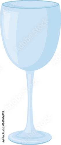 Empty transparent wine glass vector illustration