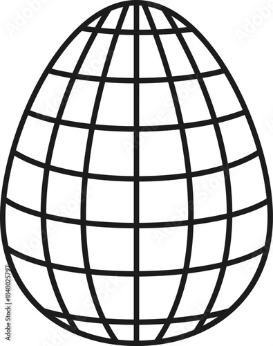 Egg shape with global grid pattern drawing