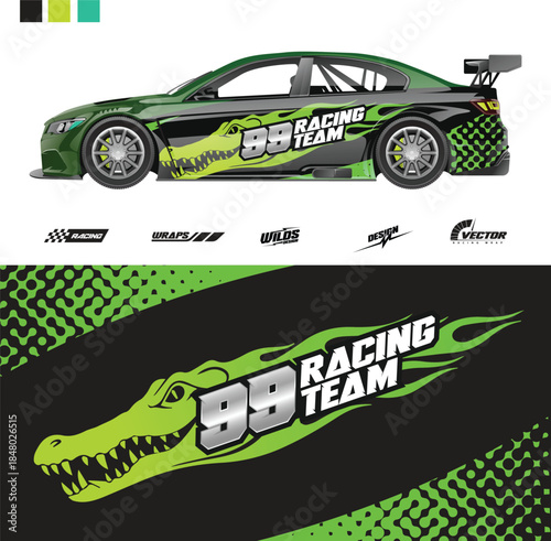 Modern Car Sticker Decal Vector Set for Automotive Vinyl, Racing and Custom Vehicle Graphics