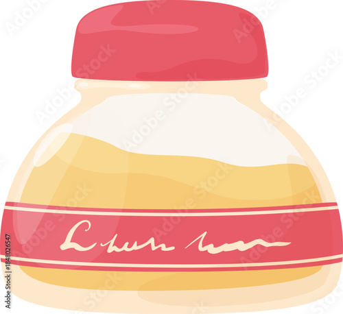 Yellow food spread glass jar packaging