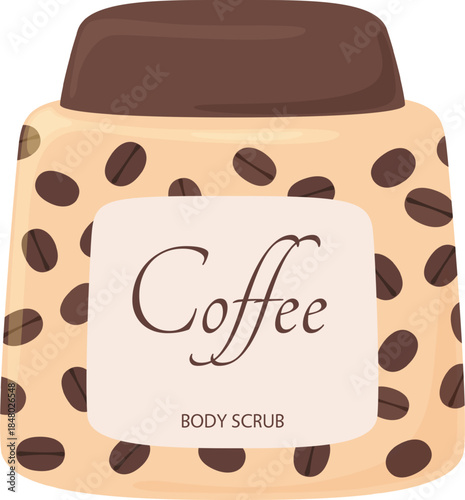 Coffee body scrub jar illustrating natural cosmetics