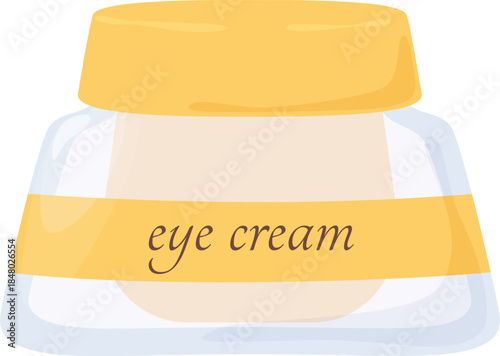 Eye cream jar showing cosmetic product labeling