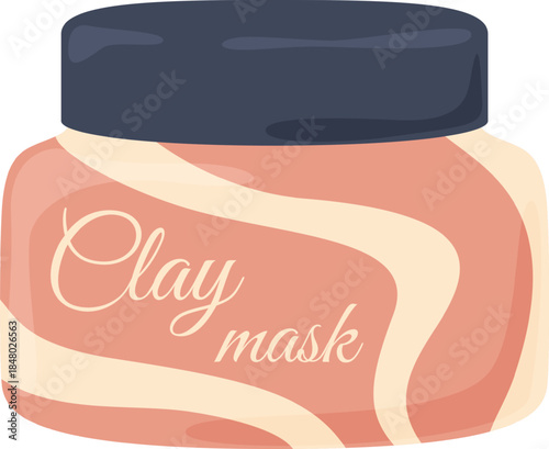 Clay mask jar presenting beauty natural skin care product