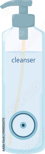 Cleanser bottle with pump dispensing skin care product