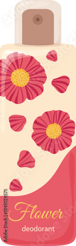 Floral scented deodorant spray bottle offering daily freshness