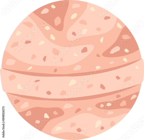 Mars planet with craters and rocky surface illustration