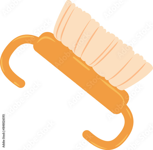 Cleaning brush with bristles and handle