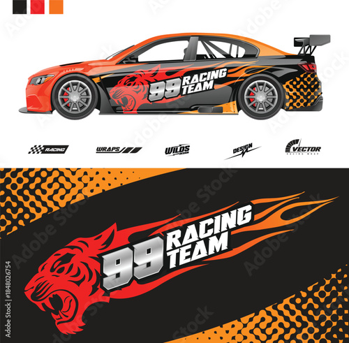 Modern Car Sticker Decal Vector Set for Automotive Vinyl, Racing and Custom Vehicle Graphics