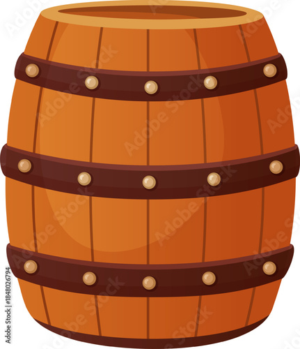 Wooden barrel containing liquid for aging and storage