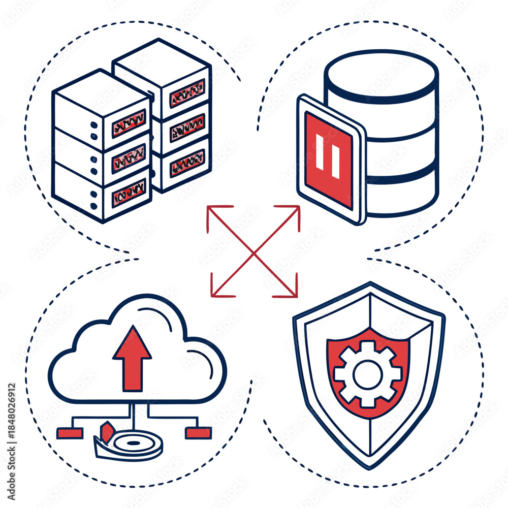 Obraz premium Data security and cloud integration