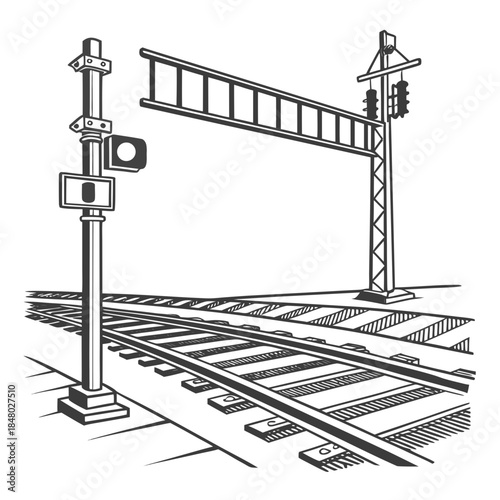 Railroad crossing gate and signal
