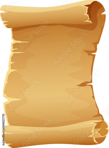 Old blank parchment scroll with ancient paper texture