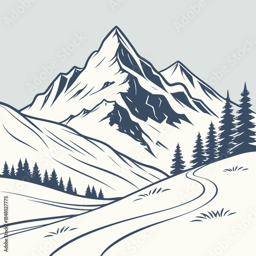 Winding mountain path