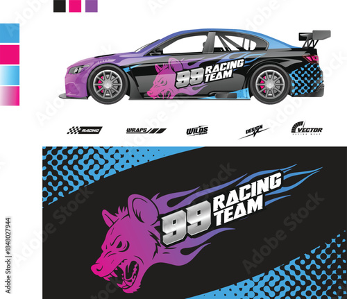 Modern Car Sticker Decal Vector Set for Automotive Vinyl, Racing and Custom Vehicle Graphics