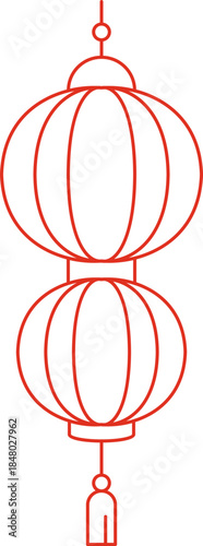 Red oriental lantern representing Lunar New Year celebration