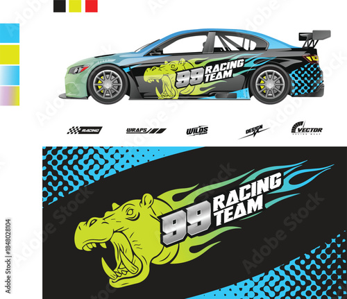 Modern Car Sticker Decal Vector Set for Automotive Vinyl, Racing and Custom Vehicle Graphics