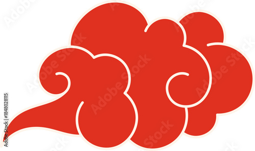 Stylized red cloud pattern representing luck and prosperity