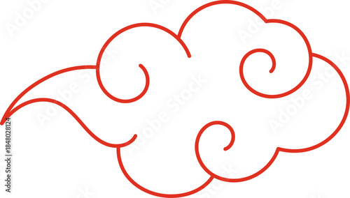 Red cloud pattern illustrating traditional Asian style