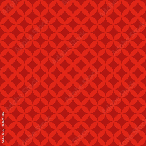 Geometric seamless pattern with repeating red circles