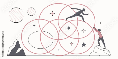 Abstract Balance And Harmony Shapes Flat Vector  (2) Vector Icon