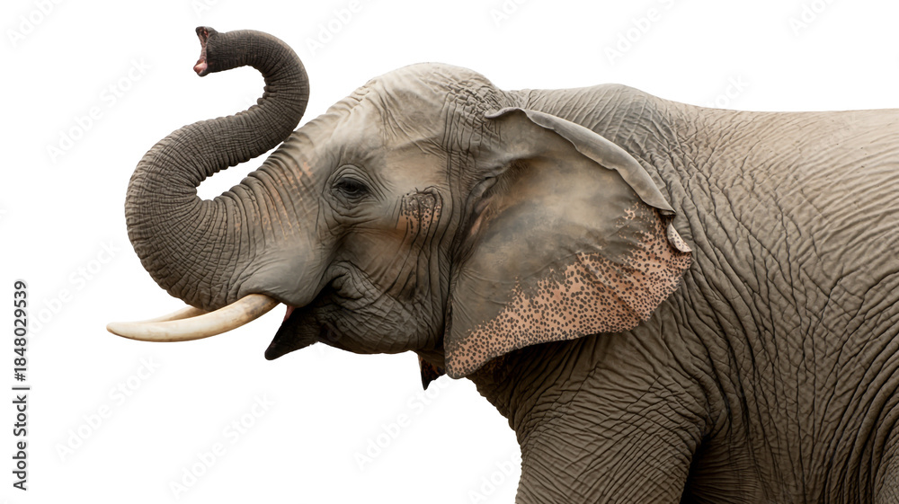 Obraz premium Majestic elephant wildlife mammal Isolated on Transparent Background