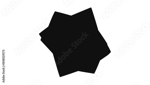 Abstract black shape with sharp angles on white background