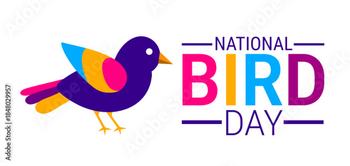 national bird day background, banner, card or poster design template is observed every year during January, to raise awareness about the mission. Vector illustration.