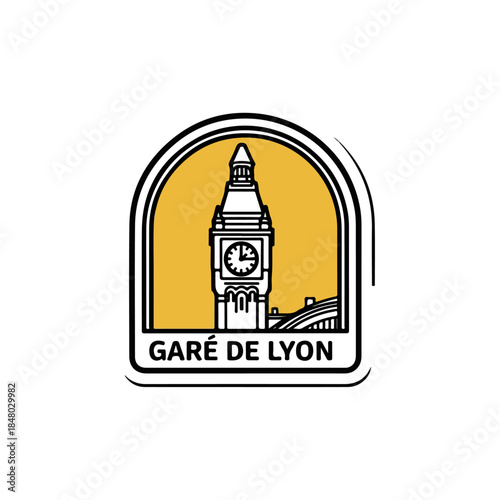 Clock tower emblem from Gare de Lyon logo.
