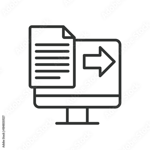Data entry icon in line design. data input, document upload, information processing on white background vector. Data entry editable stroke icon