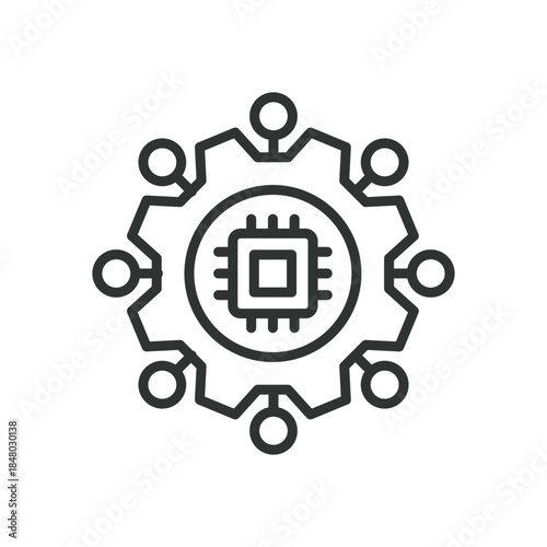 Integration icon in line design. system integration, connected technology, API connection on white background vector. Integration editable stroke icon