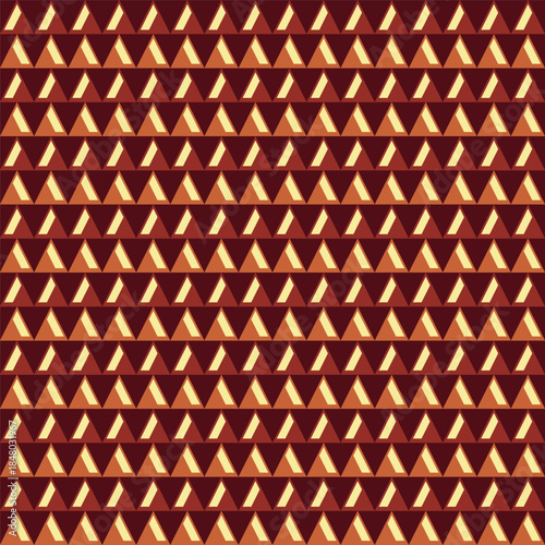 Decorative Geometric Triangle Shapes Brown Orange Seamless Pattern Background