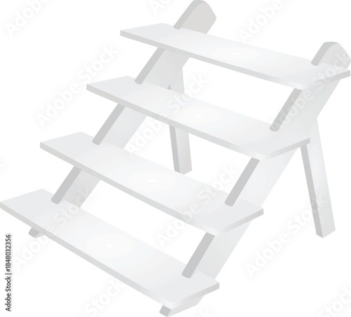 Wooden multilayer stairs. vector illustration