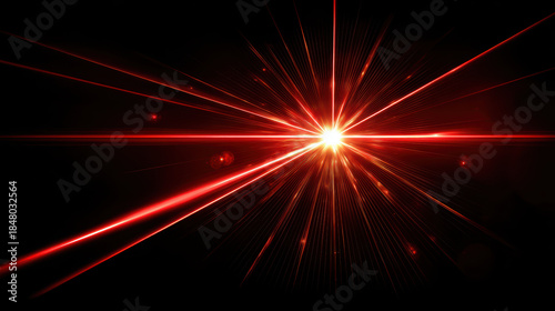 Red laser crosshair target burst light beam flare energy background, red laser crosshair target burst light beam flare energy background