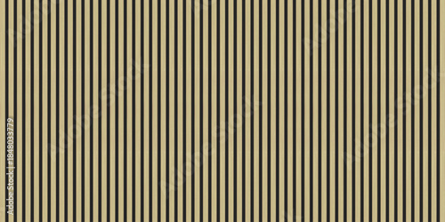 Modern vertical wood slat pattern background, minimalist timber batten texture with black gaps for interior design wall.