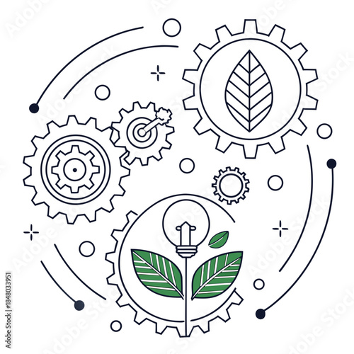 Eco Technology Abstract Illustration Modern Minim (2) Vector Icon