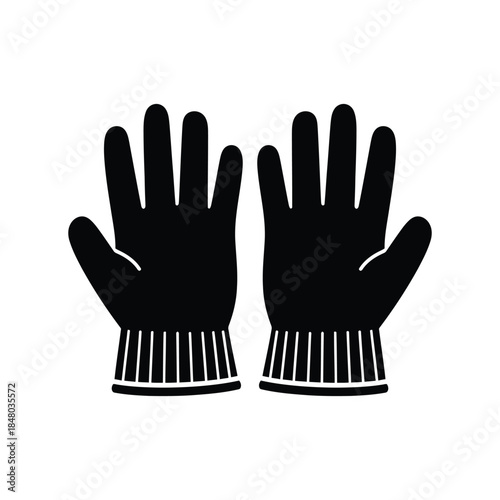 Gardening Gloves Silhouette Vector Icon