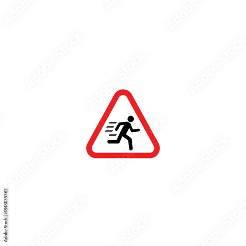 Warning Triangle Sign With Running Person Icon. Free Download Warning Triangle Sign With Running Person Icon. - GFXLoad